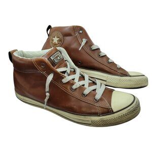 Men's Converse Chuck Taylor All Star Street Mid Pinecone Brown Leather Size 10